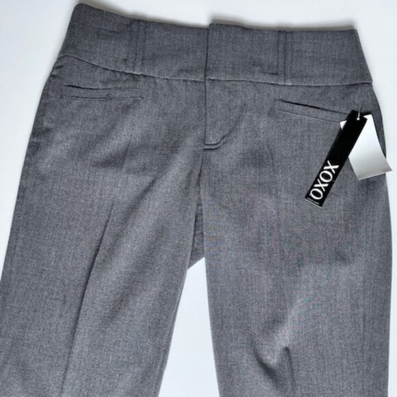 NEW PROFESSIONAL GREY FLAT FRONT PANTS - Picture 1 of 8
